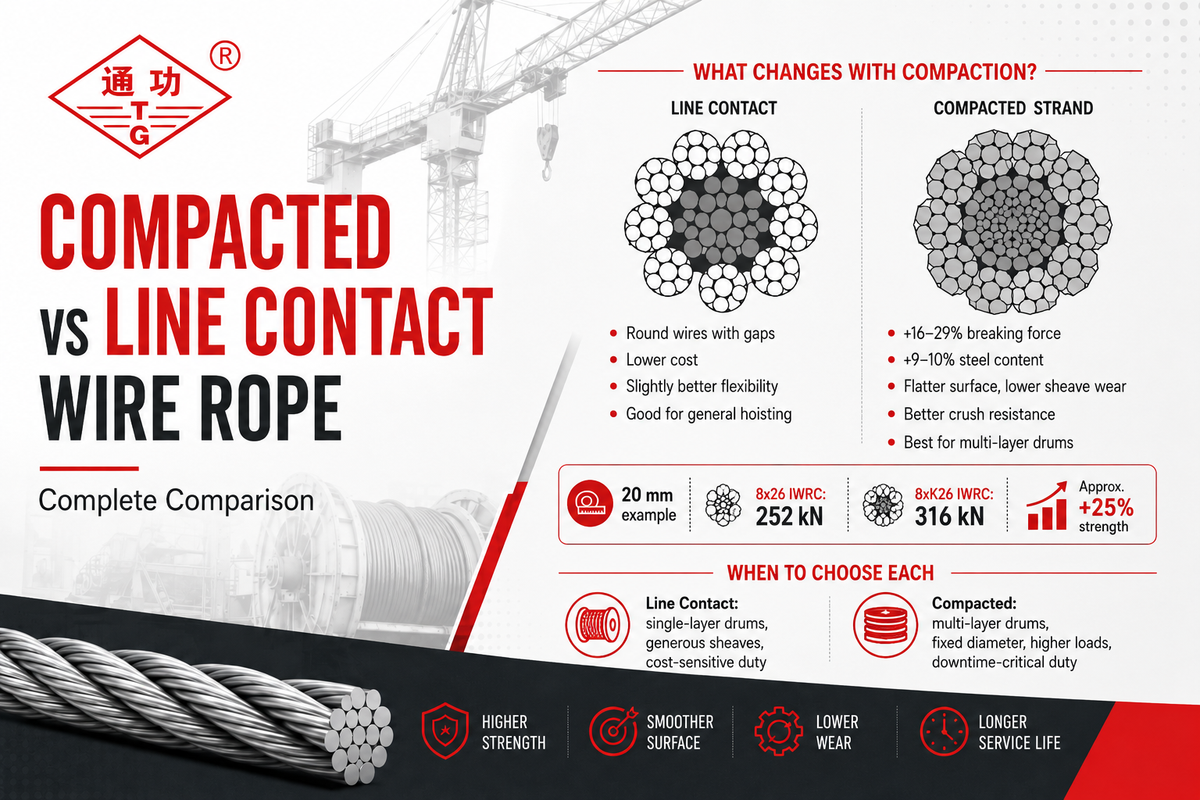 Compacted vs line contact wire rope: complete comparison