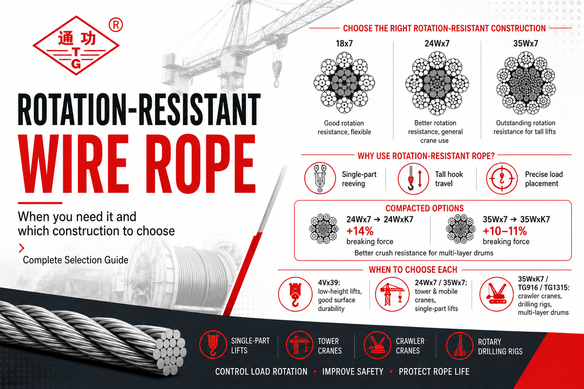 Rotation-resistant wire rope: when you need it and which construction to choose