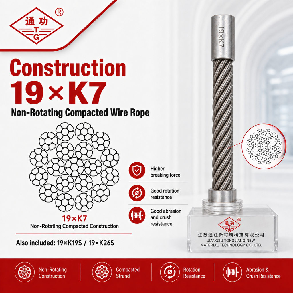 19×K7 Non-Rotating Compacted Wire Rope