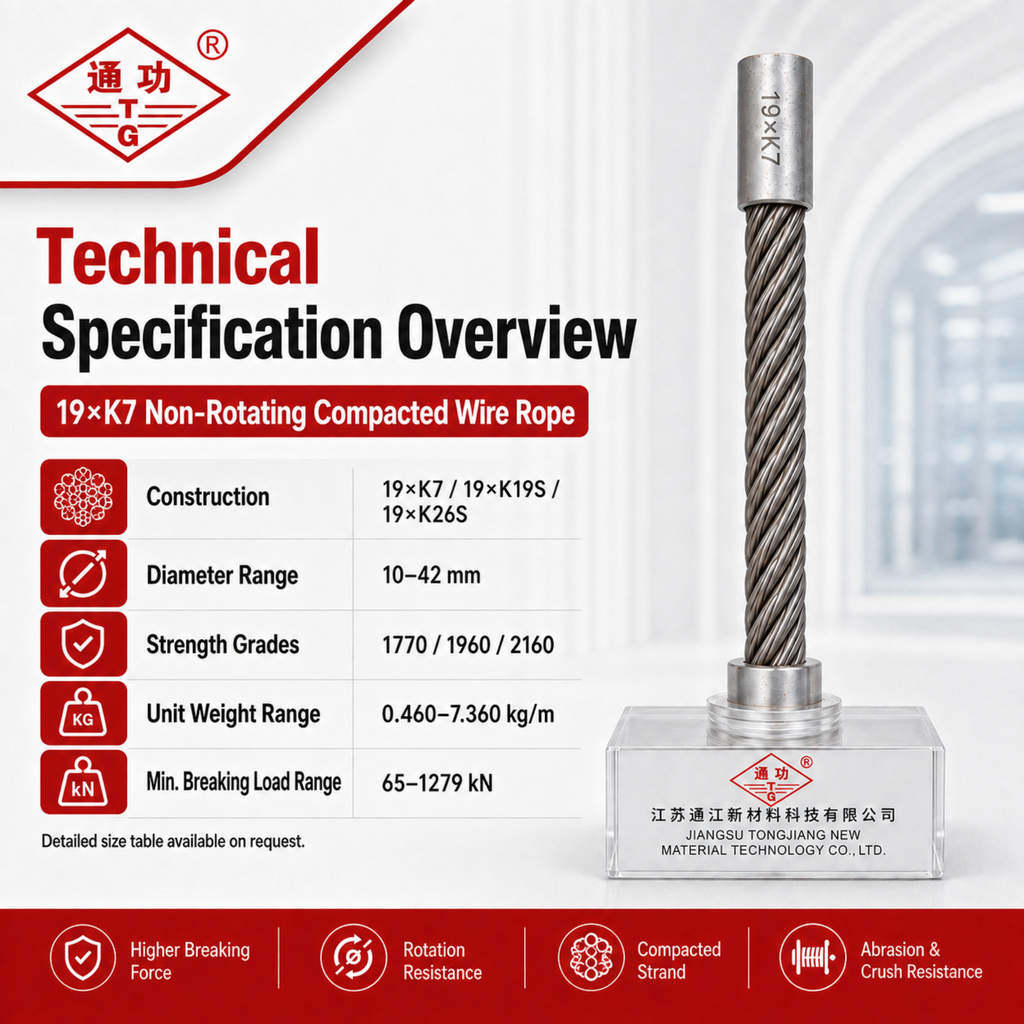 19×K7 Non-Rotating Compacted Wire Rope