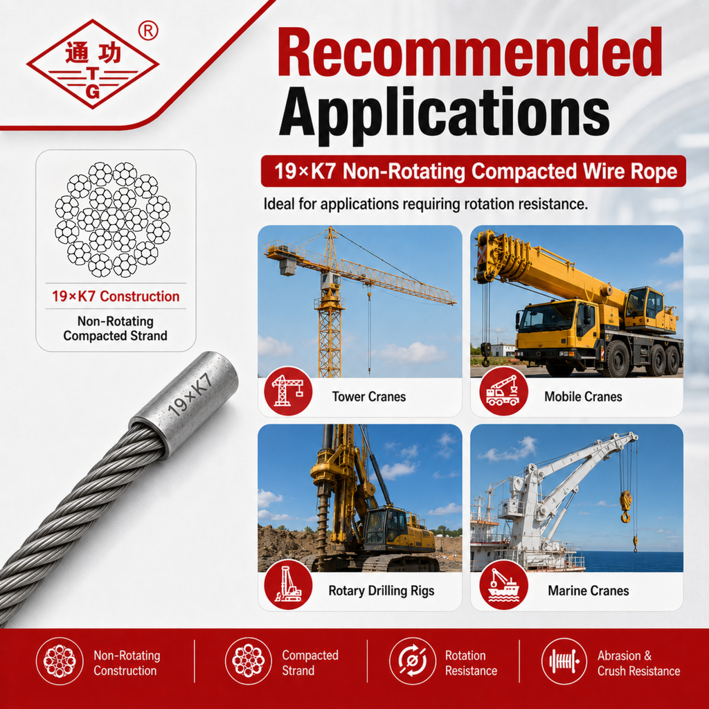 19×K7 Non-Rotating Compacted Wire Rope