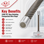 24W×K7 Non-Rotating Compacted Wire Rope