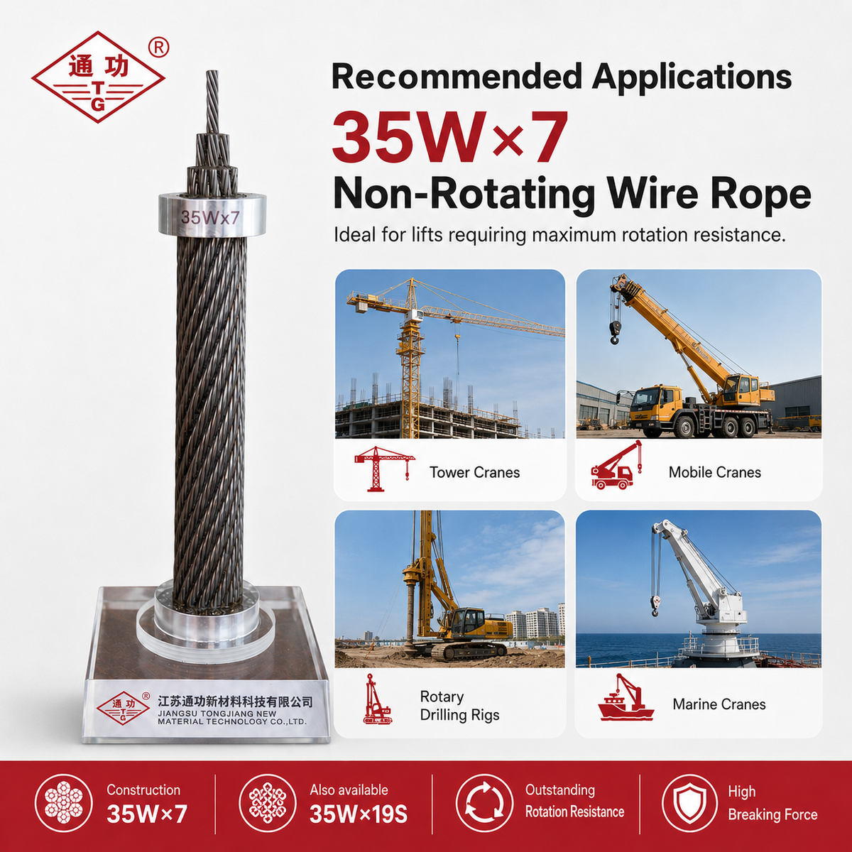 35W×7 Non-Rotating Wire Rope