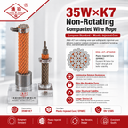 35W×K7 Non-Rotating Compacted Wire Rope | European Standard & Plastic-Injected Core