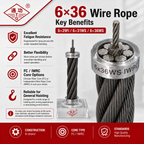6×36 Wire Rope – Fiber Core / Steel Core (IWRC)