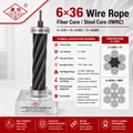 6×36 Wire Rope – Fiber Core / Steel Core (IWRC)