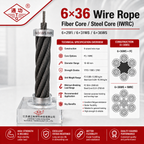 6×36 Wire Rope – Fiber Core / Steel Core (IWRC)