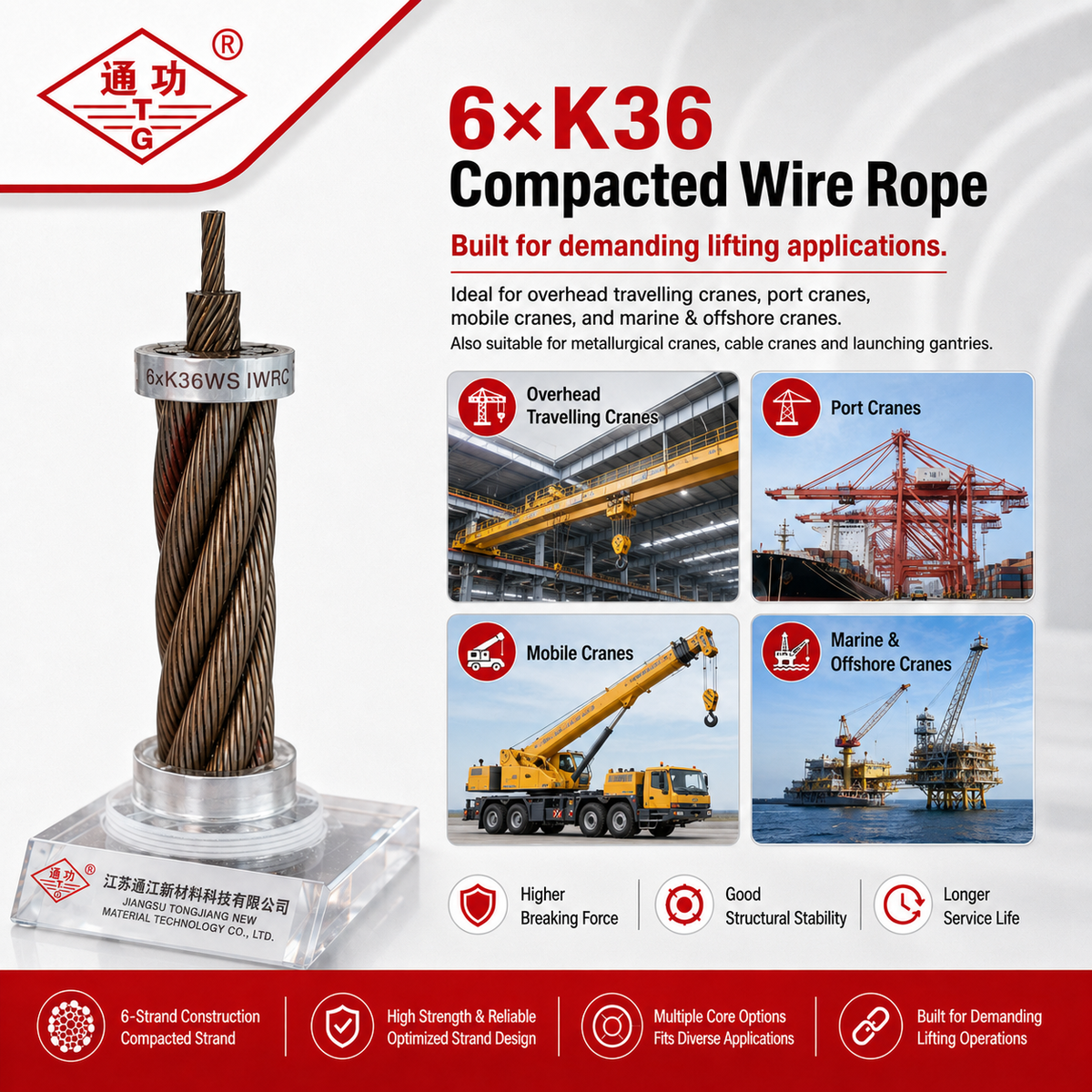 6×K36 Compacted Wire Rope
