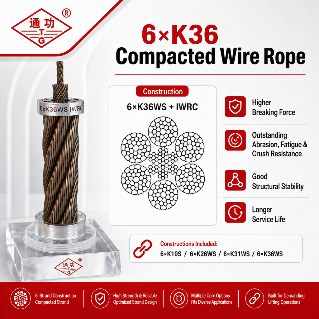 6×K36 Compacted Wire Rope