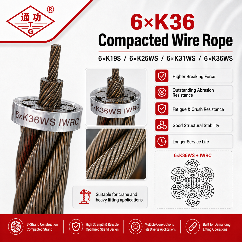 6×K36 Compacted Wire Rope