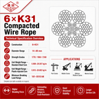 6×K31 Compacted Wire Rope