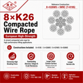 8×K26 Compacted Wire Rope | European High-Strength