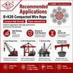 8×K26 Compacted Wire Rope | European High-Strength & Plastic-Injected Core