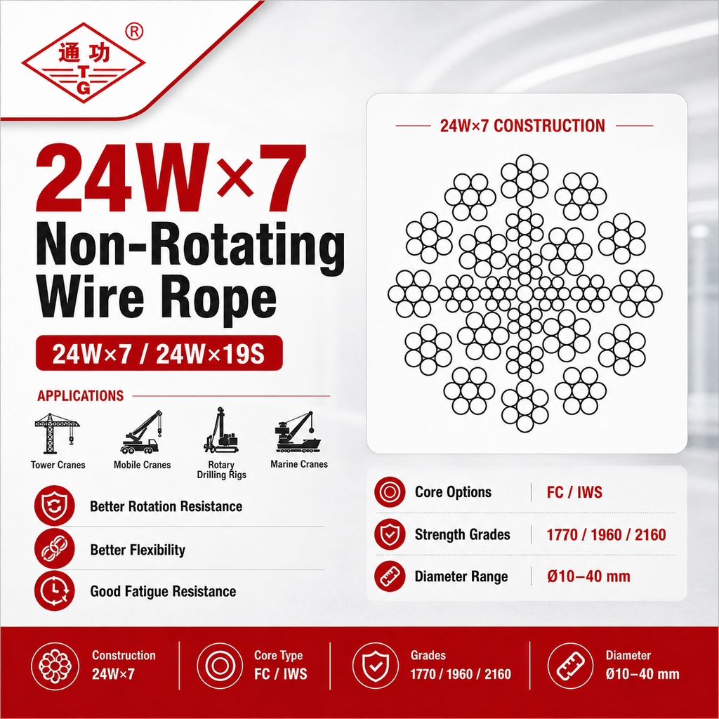 24W×7 Non-Rotating Wire Rope