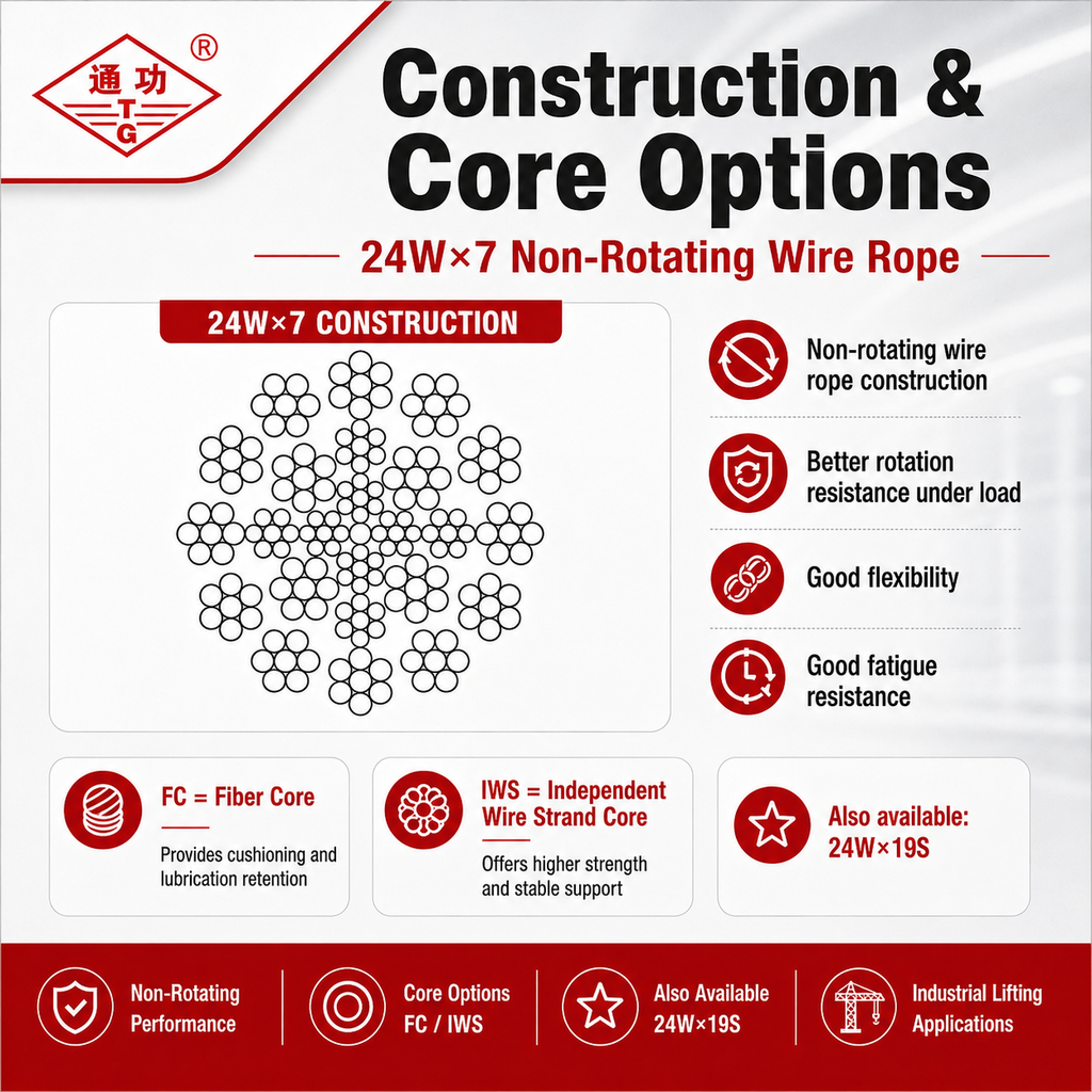 24W×7 Non-Rotating Wire Rope