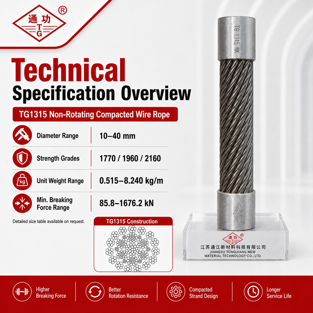 TG1315 Non-Rotating Compacted Wire Rope