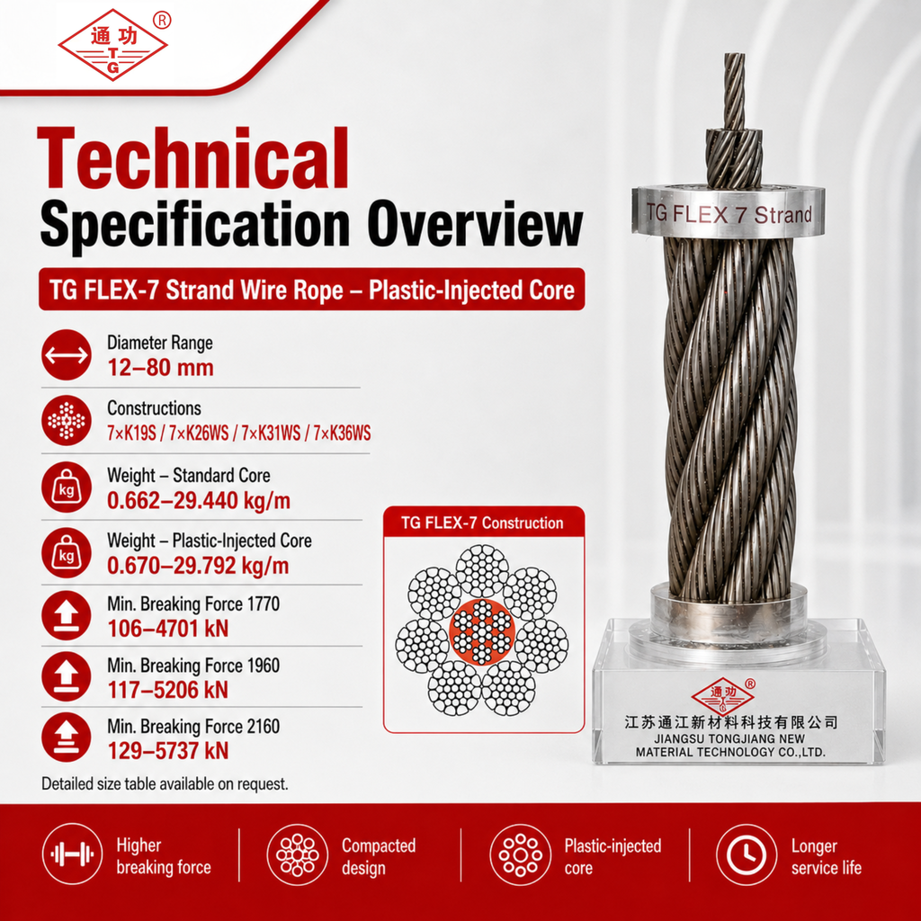 TG FLEX-7 Strand Wire Rope | Plastic-Injected Core