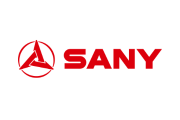The red SANY logo is displayed on a solid white background.